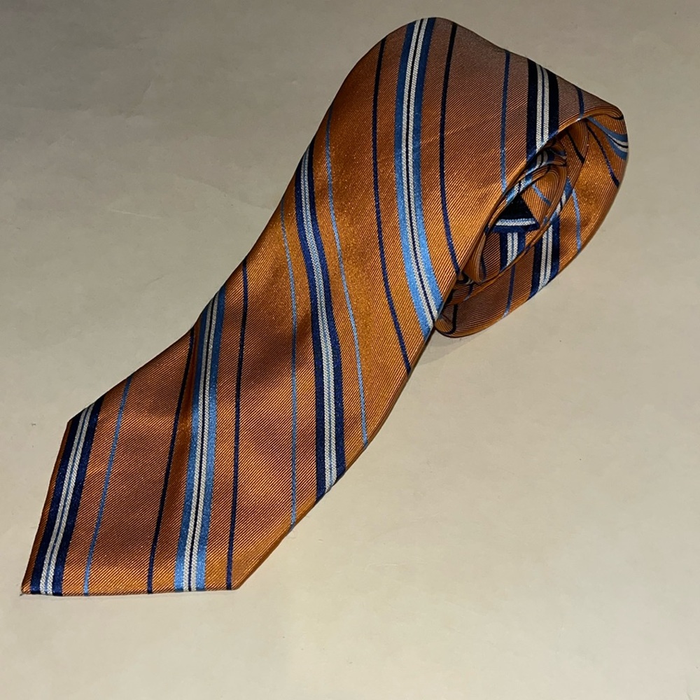 Jos. A. Bank orange with blue and white strips